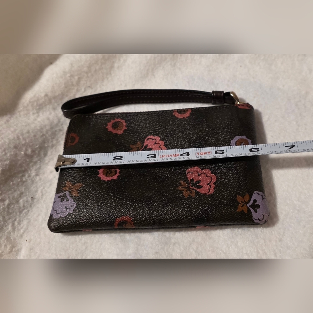 Coach Brown Floral Wristlet (No Call Outs) - Picture 4 of 5